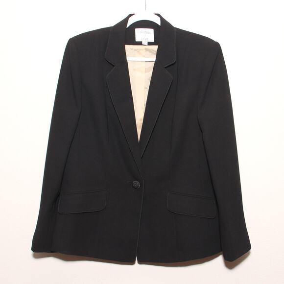 Vintage Collections for Le Suit Black Blazer Suit Jacket Size 14 - Picture 1 of 8